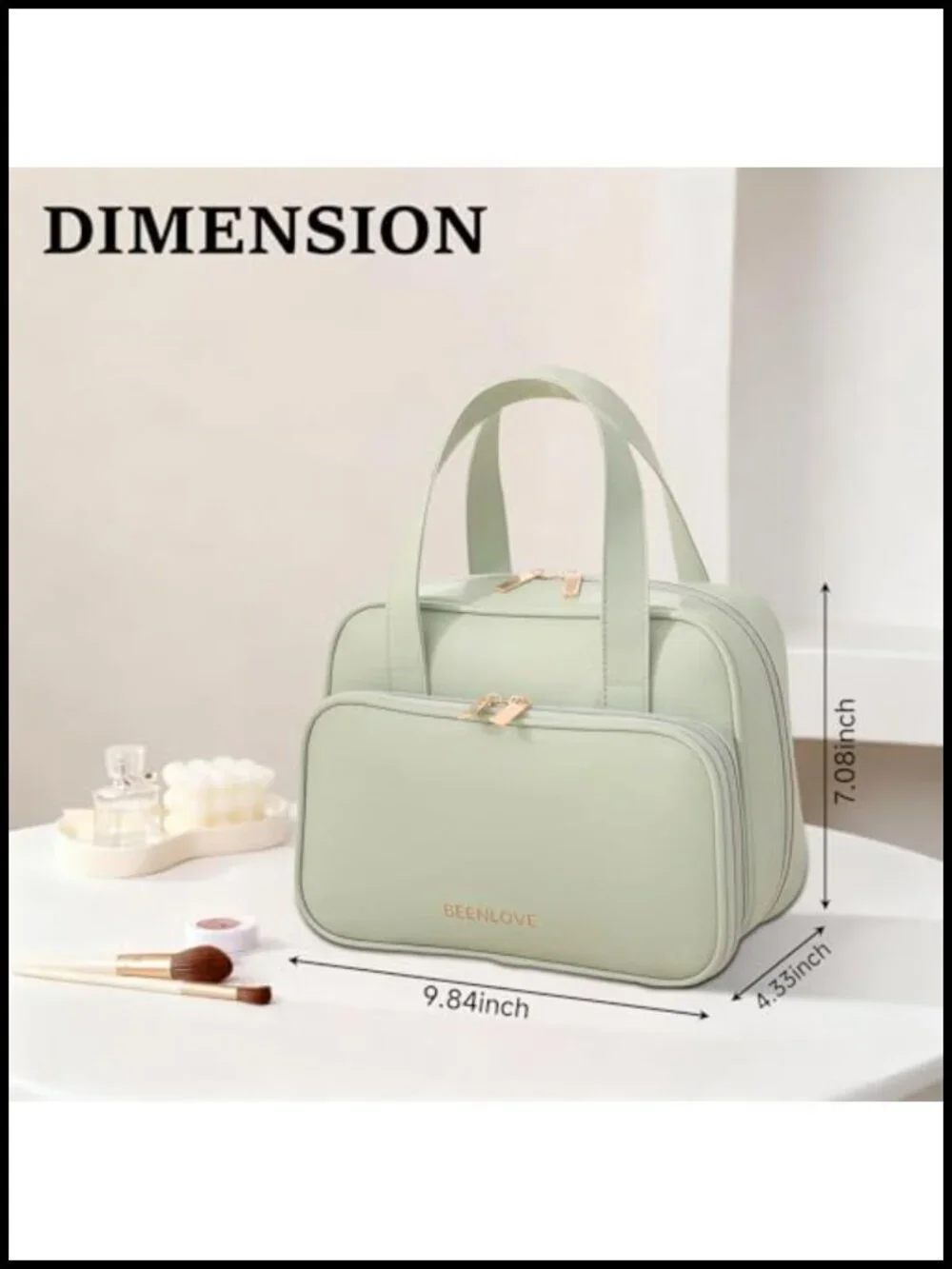 Waterproof PU Leather Large Capacity Travel Makeup Bag Toiletry Organizer with